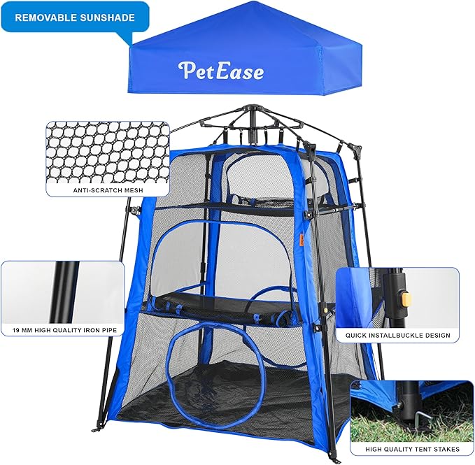 Cat Tower Tent,Outdoor Patio Cat Enclosures with Breathable Mesh,Indoor Playpen Portable Exercise Tent