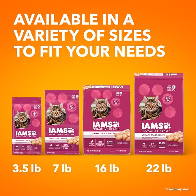IAMS Proactive Health Adult Urinary Tract Health Dry Cat Food with Chicken, 7 lb. Bag