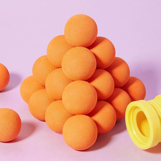 Frienda 24 Pieces Refill Balls Soft Orange Foam Balls Refills Approx 1. 1 Inch in Diameter, Soft Small Light Cat Ball Toys