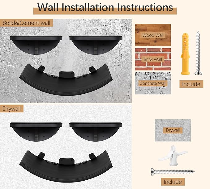 Cat Wall Shelves Set - Curved Wall Foam Bed and 2 Floating Wall Grey Steps, Wall Mounted Cat Climbing Shelves for Sleeping, Playing, and Lounging