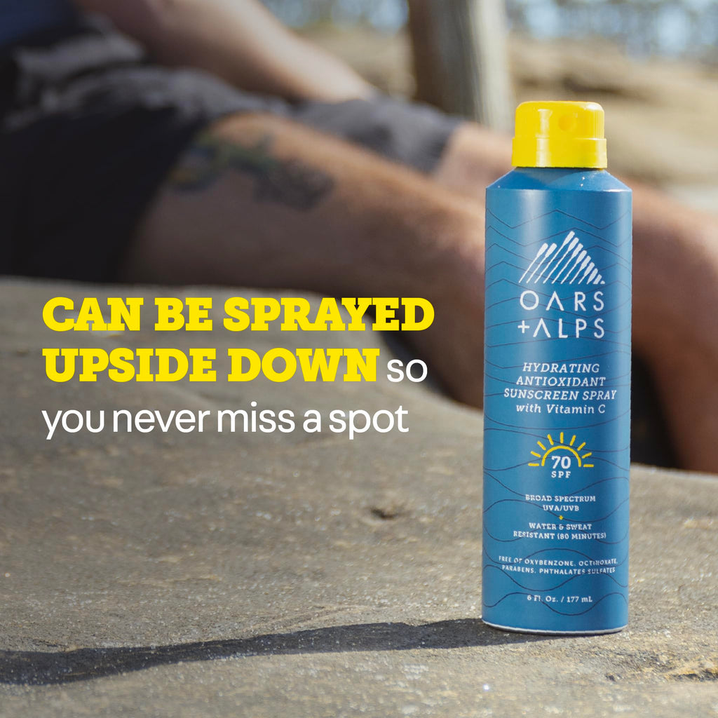 Oars + Alps SPF Face & Body Broad Spectrum Sunscreen Spray | Fast-Absorbing, Lightweight, Non-Greasy, Hawaii Reef Act 104 Compliant, Water-Resistant, Octinoxate + Oxybenzone Free