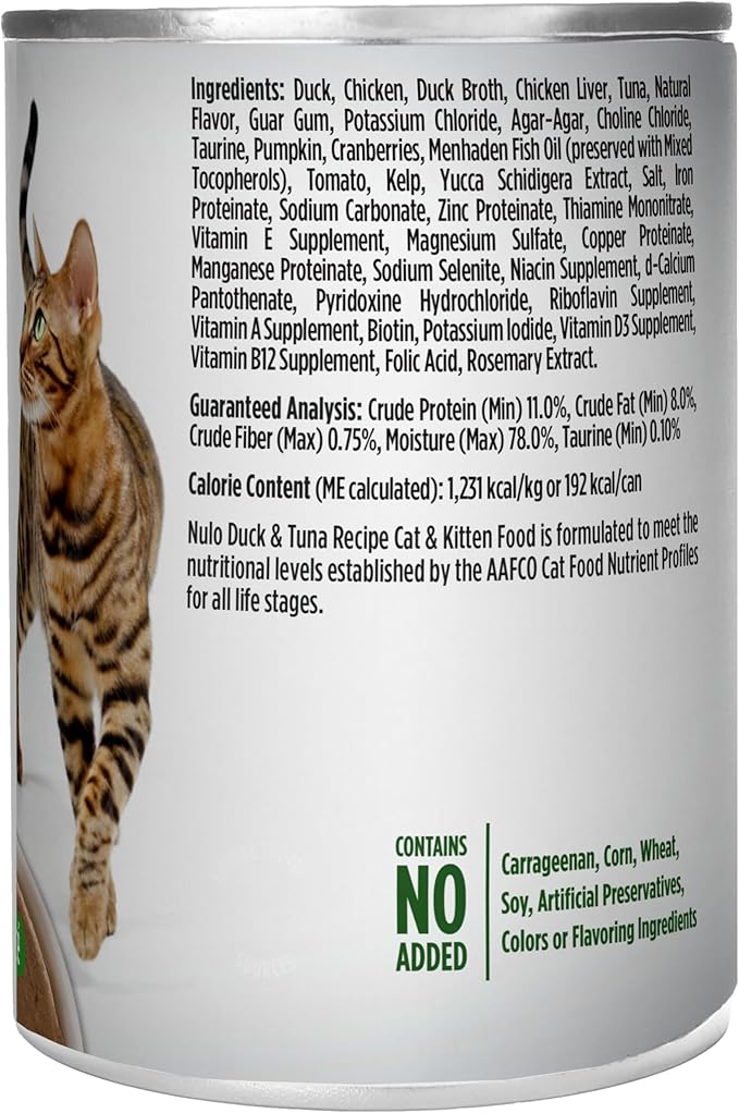 Nulo Duck & Tuna Recipe Pate Wet Canned Cat Food, 12.5 Ounce (Pack of 12)