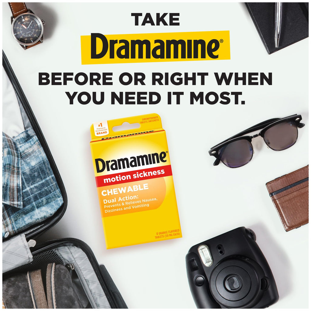 Dramamine Motion Sickness Original, for Nausea Relief During Travel, 36 Count