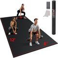 Large Exercise Mat for Home Workout,12‘x6’/10'x6'/9'x6'/8'x6'/7'x5'/6'x4' (7mm) Extra Thick Workout Mat, High-Density Gym Mat for Cardio, Jump Rope, MMA, Weights (Shoe-Friendly)