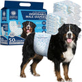 American Kennel Club Male Dog Wrap, Disposable Diapers with Wetness Indicator, Large, 50 Count
