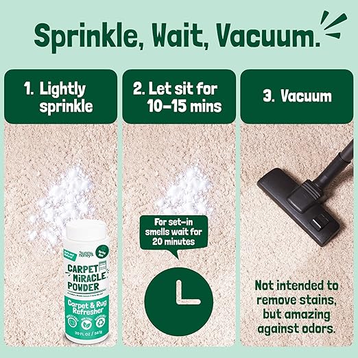 Sunny & Honey Carpet Deodorizer Powder - 20 Oz, Spring Mint - Odor Eliminator & Rug Freshener Powder for Pets & Kids