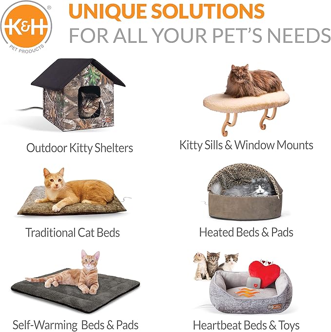 K&H Pet Products Cat Scratcher Kitty Window Sill Bed & Hammock, Sturdy Cat Perch for Large Cats