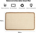 FUKUMARU Cat Scratcher Mat, 19.6 X 11.8 Inch Natural Sisal Cat Scratch Mats, Horizontal Cat Floor Scratching Pad Rug, Protect Carpets and Sofas - Beige