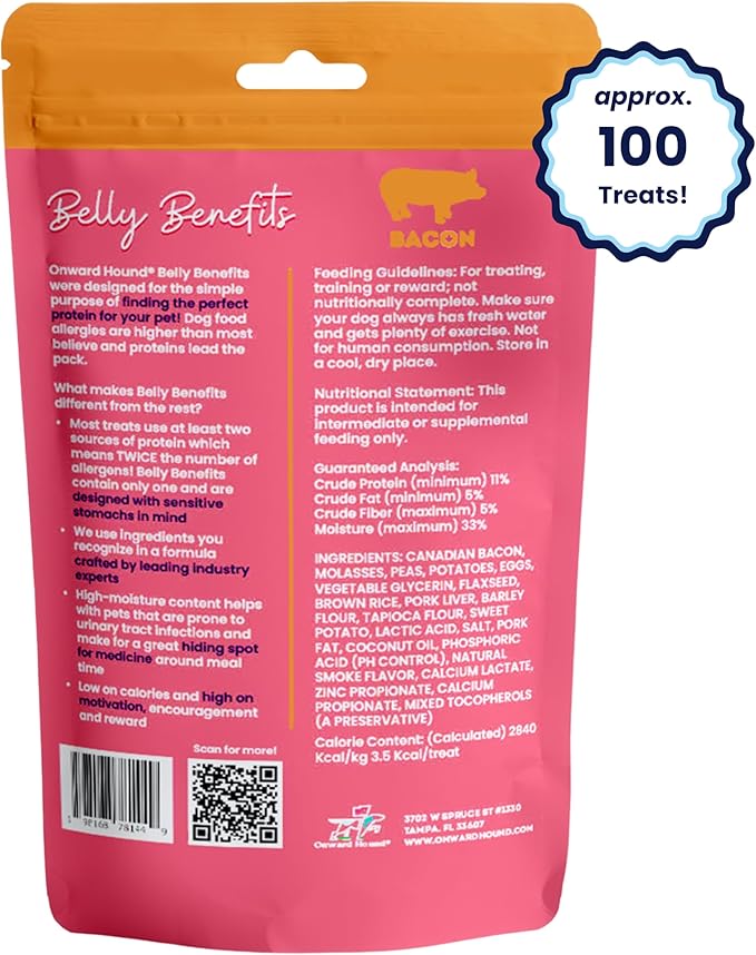 Training Treats for Dogs - Soft Bacon - Low Calorie Dog Training Treats for Sensitive Stomachs with Single Source Premium Protein, Corn Free, & Soy Free Formula - 4 oz