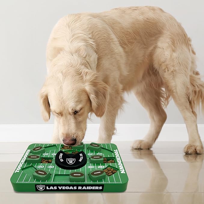 Pets First NFL Las Vegas Raiders Large Puzzle Toy - New Large Size, Interactive Treat Toy, Dog Slow Feeding Puzzle