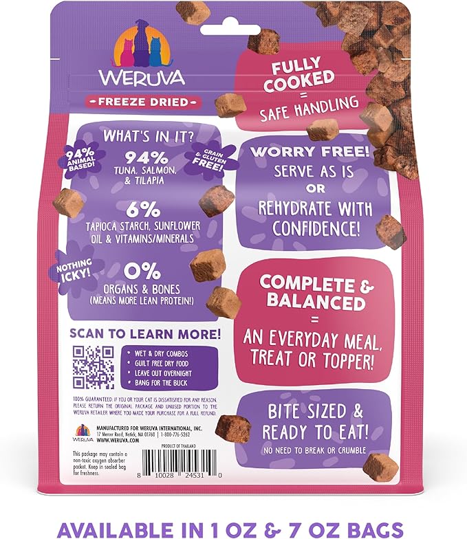 Weruva Cat Freeze Dried, Mideast Feast with Tilapia, 7oz Bag