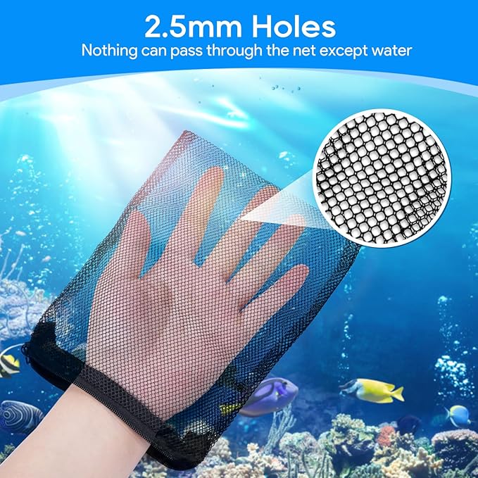 Aquarium Filter Media Bags for Aquarium with Zipper, Fine Mesh Bag Reusable Strong Polyester for Activated Carbon, Bio Filter Balls, Ceramic Rings, Filter Stones 10PCS 3.93" x 5.9"
