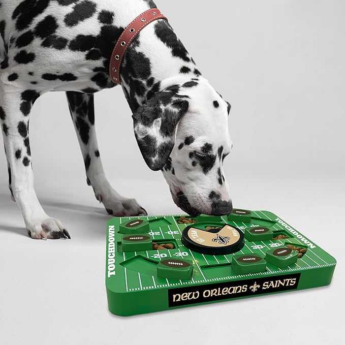 Pets First NFL New Orleans Saints Large Puzzle Toy - Interactive Dog Slow Feeding Treat Toy, Large Size