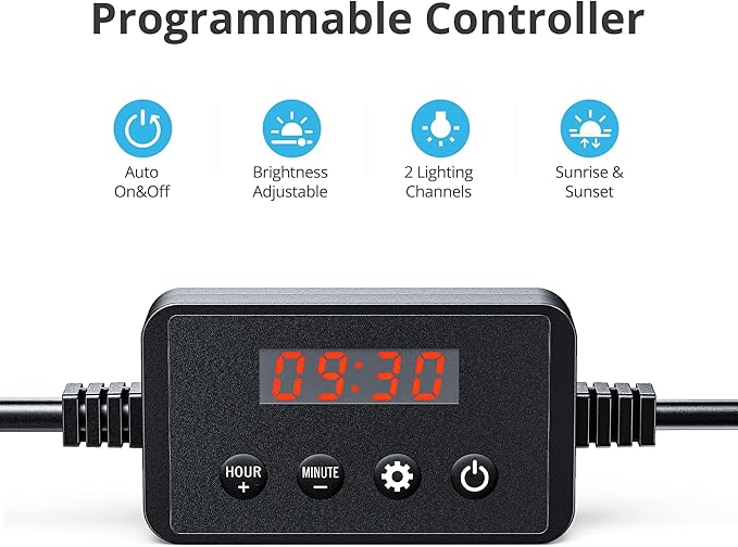 NICREW ClassicLED Plus LED Aquarium Light with Timer, 21 Watts, for 30 to 36 Inch Fish Tank Light, Daylight and Moonlight Cycle