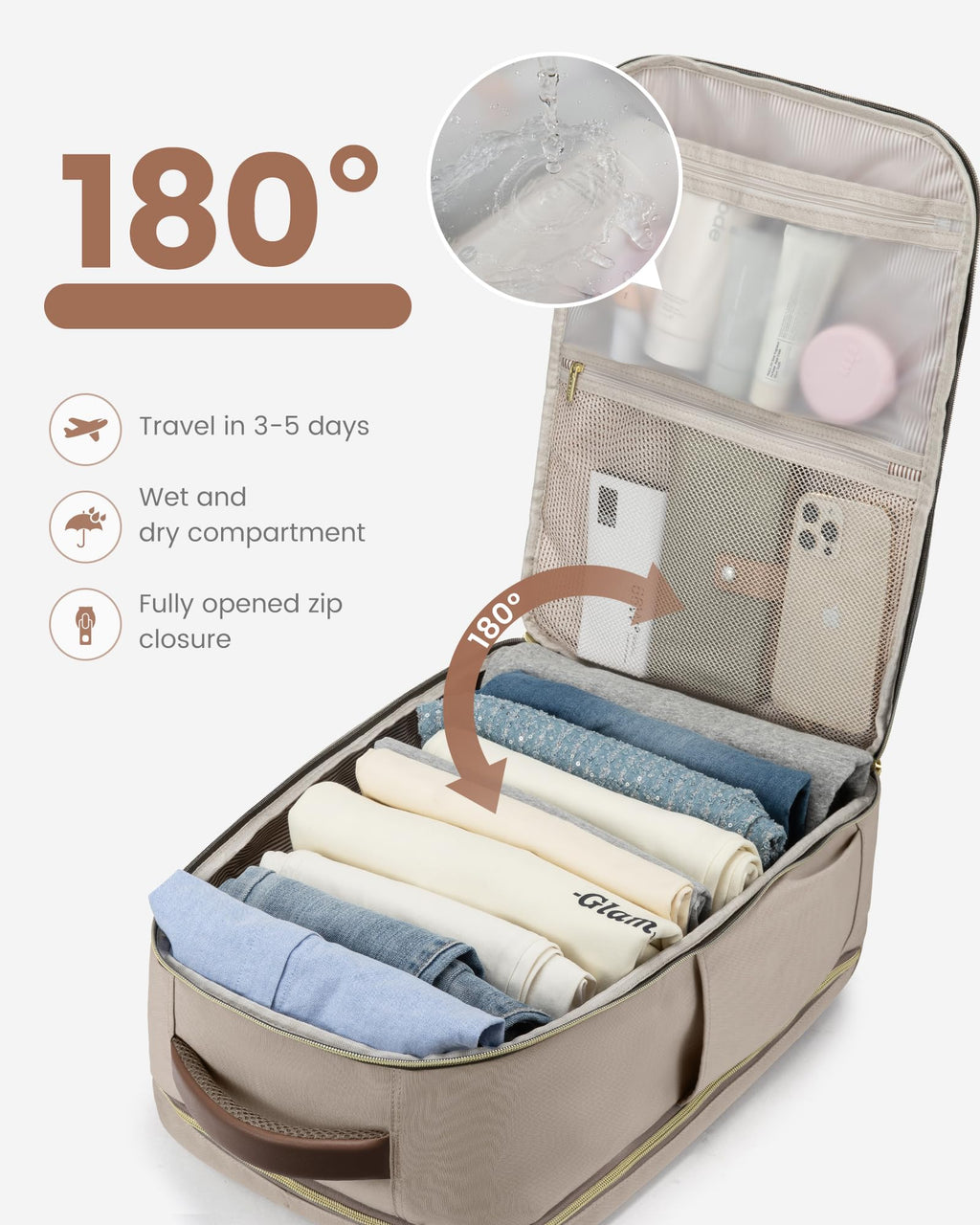 LOVEVOOK 40L Travel Backpack for Women & Men - 17.3 Inch Carry On Backpack & Personal Item Backpack for Airlines, Spacious and Durable Design, with 3 Packing Cubes