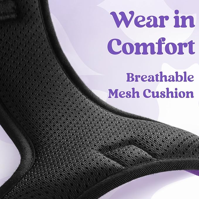 rabbitgoo Dog Harness for Large, No Pull Pet Harness with 3 Buckles, Adjustable Soft Padded Vest with Control Handle, Walking Reflective Pet Vest for Extra Large Dogs, Purple, XL