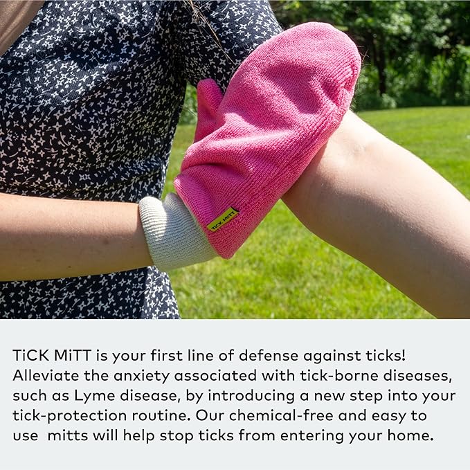 Pink Tick Removal Glove for Pets & People: Gently Remove Ticks with Ease - Chemical-Free, Durable, Portable Tick Management Tool for Outdoor Adventures & Everyday Use
