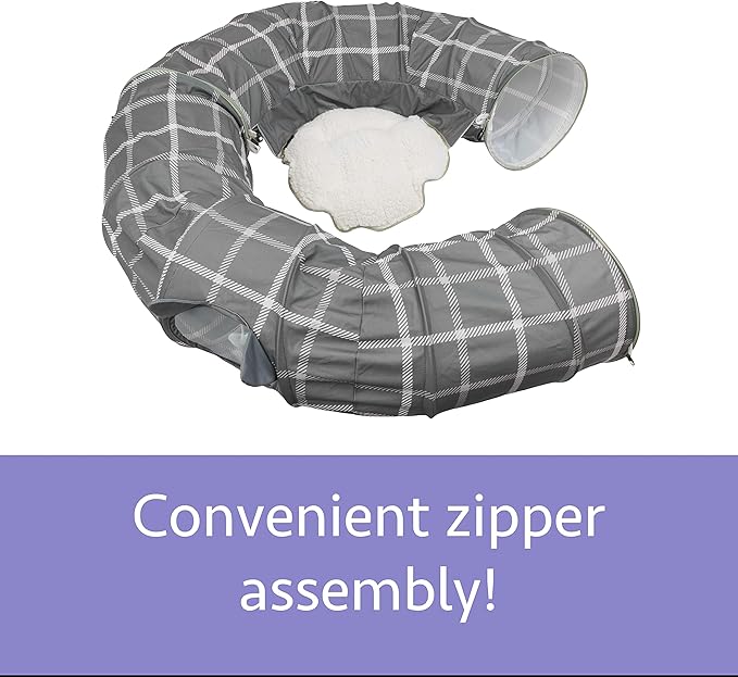 Kitty City Large Cat Tunnel Bed, Cat Bed, Pop Up Bed, Cat Toys, Gray
