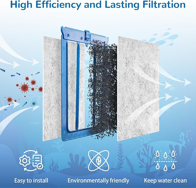 Aquarium Filter Cartridge for Tetra Whisper Bio Bag Power Filters, 12 Pack Large Filter Cartridges for Tetra Repto Filter