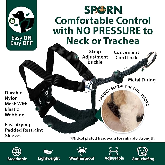 Sporn No Pull Dog Harness for Small-Sized Dogs - Red Mesh, Heavy Duty Nylon, Breathable, Lightweight, Adjustable, Padded, Soft & Easy, Anti-Pull & Anti-Rub Body Halter, Small Dog Harness for Puppies