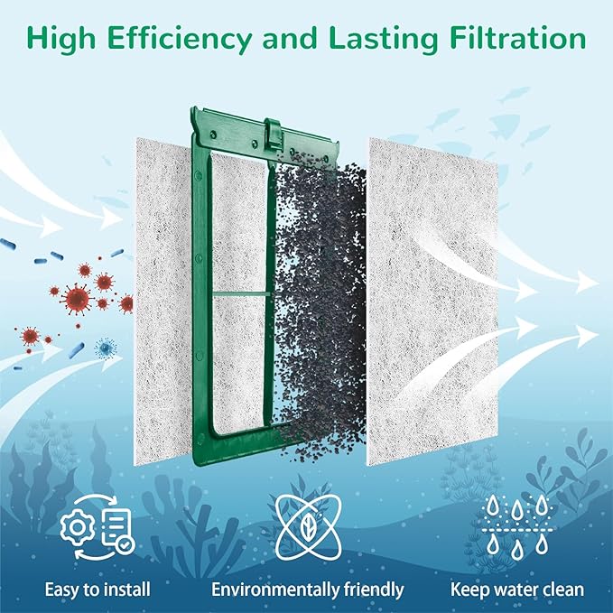 Aquarium Filter Cartridge Compatible with Whisper Bio-Bag Power Filters, 12 Pack Medium Filter Cartridges for Whisper Repto Filter