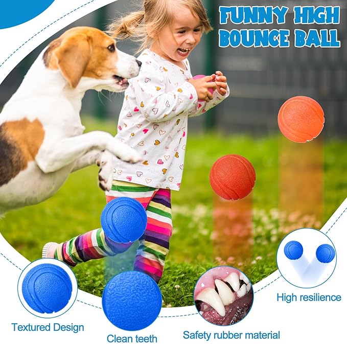 Jenaai 20 Pcs Indestructible Dog Toy Balls for Aggressive Chewers Chew Resistant Solid Rubber Bouncy Ball for Teeth Cleaning, 2in/5cm Diameter