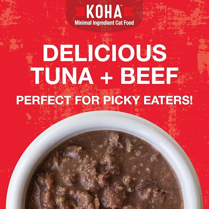 KOHA Poké Bowl Tuna & Beef Entree in Gravy for Cats, 12-Pack of 3oz Pouches