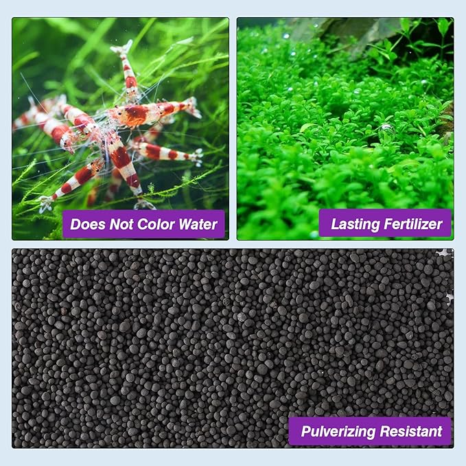 Upgraded Aquarium Soil Water Grass Mud, Ideal for Fish Tank Aquascaping Aquarium Substrate Soil for Plants and Shrimps, No Need to Wash (4.4 Pounds)