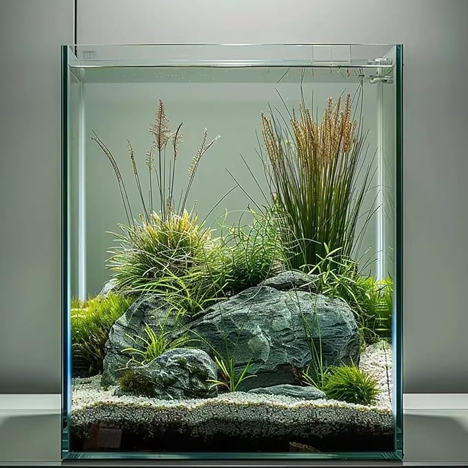 3 Gallon Glass Fish Tank, Easy to Maintain Small Aquarium for Betta/Snails/Shrimp and Aquatic Planting.