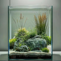 3 Gallon Glass Fish Tank, Easy to Maintain Small Aquarium for Betta/Snails/Shrimp and Aquatic Planting.