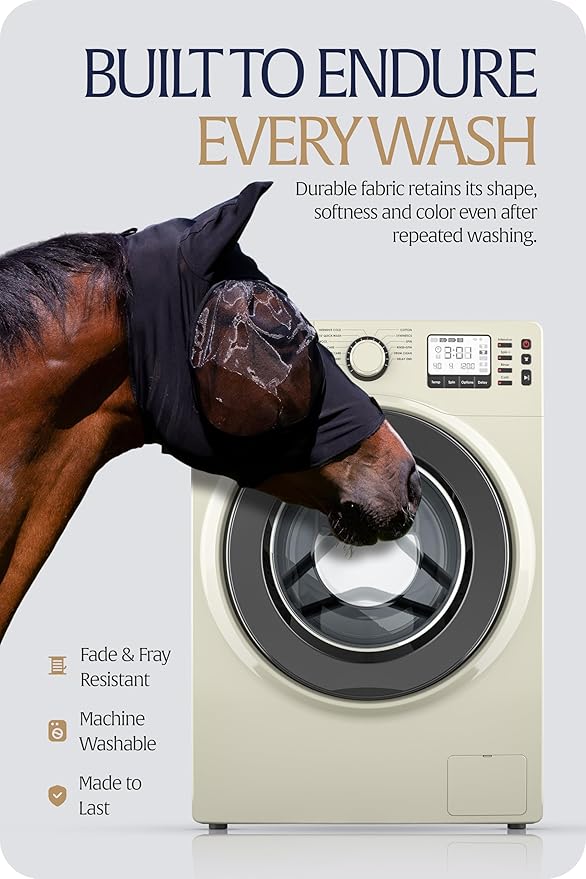 Equinavia Bug Out Fly Mask | Against Flies, Insects, UV Rays - Black - Pony