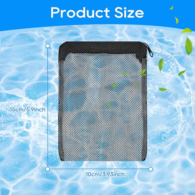 Aquarium Filter Media Bags for Aquarium with Zipper, Fine Mesh Bag Reusable Strong Polyester for Activated Carbon, Bio Filter Balls, Ceramic Rings, Filter Stones 10PCS 3.93" x 5.9"