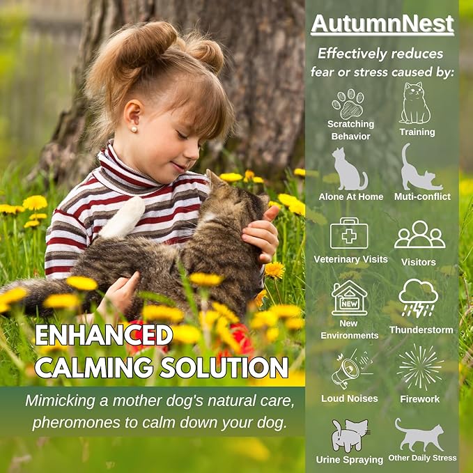 Cat Calming Pheromones Diffuser Kit with Timer – 2 Plug-Ins + 4 Refills (48ml) – 4-Level Timing – Stress Relief for Cats – Helps with Hiding, Scratching, Urine Marking, Travel, Vet Visits