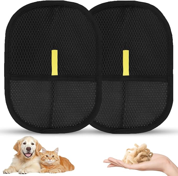 2 pcs Electrostatic Gloves Pet Hair Removal, 2025 Pet Hair Remover Glove,Cat Grooming Gloves,Reusable Pet Hair Remover Tool for Clothing, Couch, Carpet, Car Seat (2 pcs)