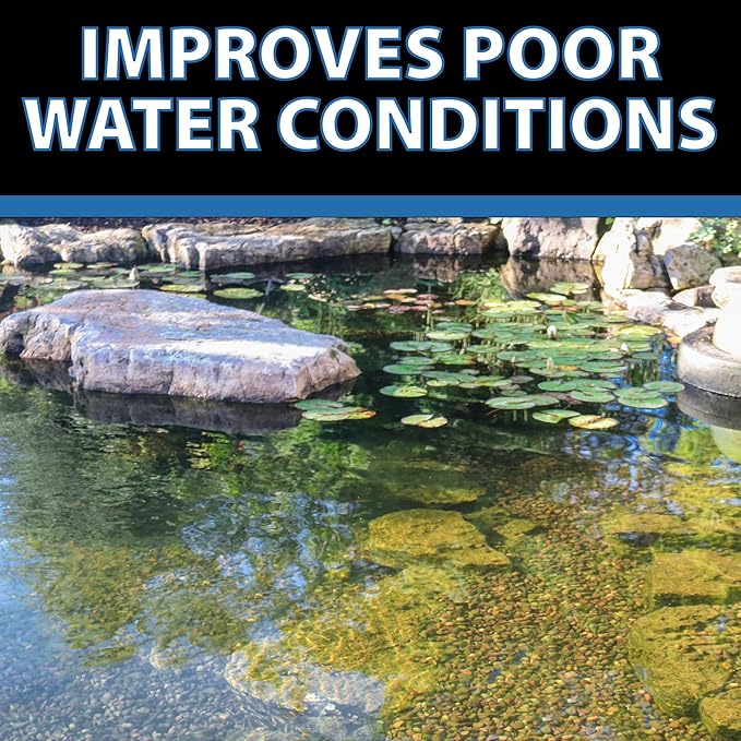 CrystalClear BioClarifier Small Pond & Water Garden Clarifier & Cleaner, Cloudy Water Beneficial Microbe Treatment, Fish, Plant & Pet Safe, 24 Packets