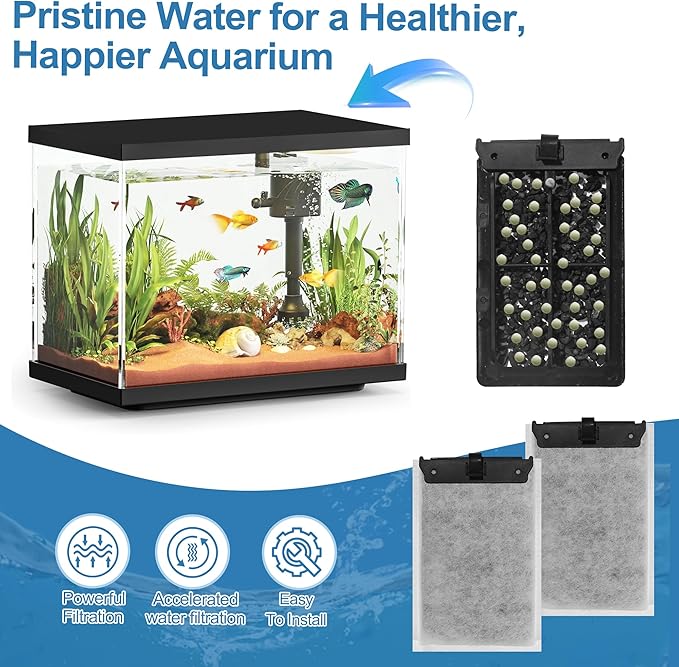 Nebulist 8 Pack Medium Aquarium Filter Cartridges Compatible with Tetra Whisper Filters IQ 10, Whisper 10i, Whisper PF10 and TetraFauna ReptoFilter 90 GPH and Tetra Whisper Power Filter 5-10 Gallons