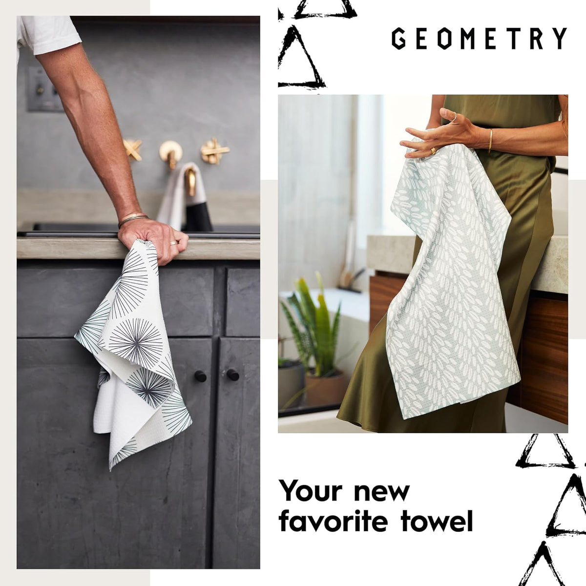 Butchers Meat Gingham Geometry Tea Towel