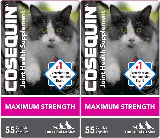 Nutramax Laboratories Cosequin Joint Health Supplement for Cats - With Glucosamine and Chondroitin, 2 Pack, 110 Total Capsules