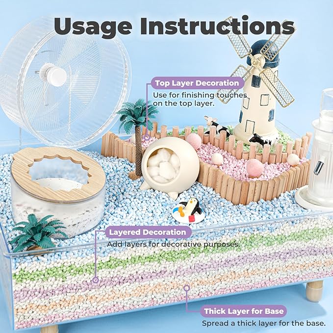mini&moe Hamster Bedding Guinea Pig Bedding Paper Pellet Bedding: Odor Control & Moisture Absorbent Natural Paper Pellet Bedding - for Small Animal Guinea Pigs,Rabbits Bedding 1.98lbs