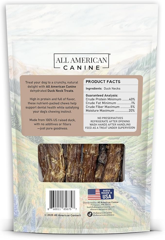 12 Natural Duck Neck Dog Treats – Single Ingredient, Dehydrated & Chewy – Low-Fat, High-Protein Training Reward – Made in USA