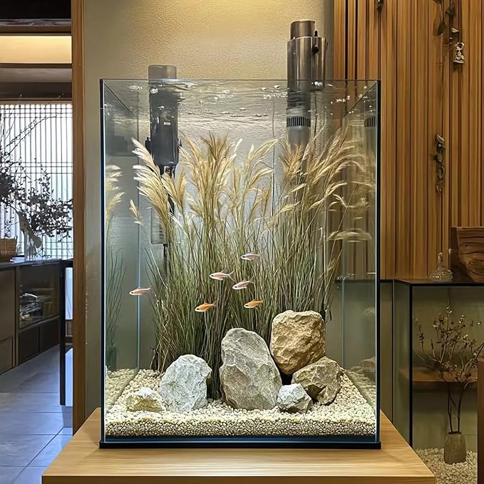 3 Gallon Glass Fish Tank, Easy to Maintain Small Aquarium for Betta/Snails/Shrimp and Aquatic Planting.