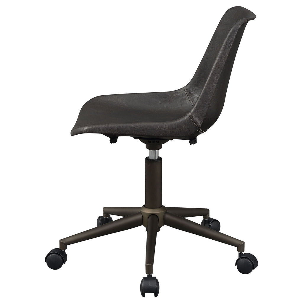 Ralston - Upholstered Adjustable Office Desk Chair With Ergonomic Design - Brown