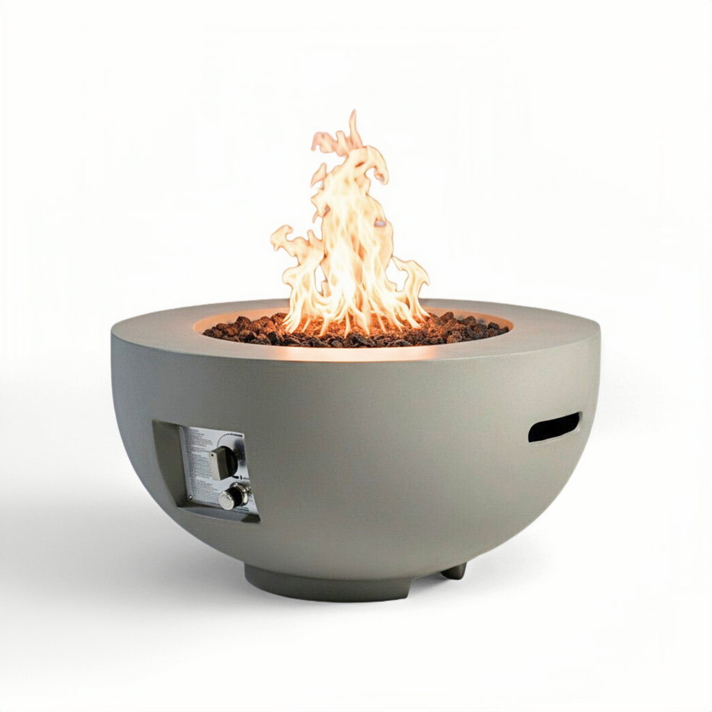Outdoor Round Propane Fire Pit Table 28-inch, 40,000 BTU