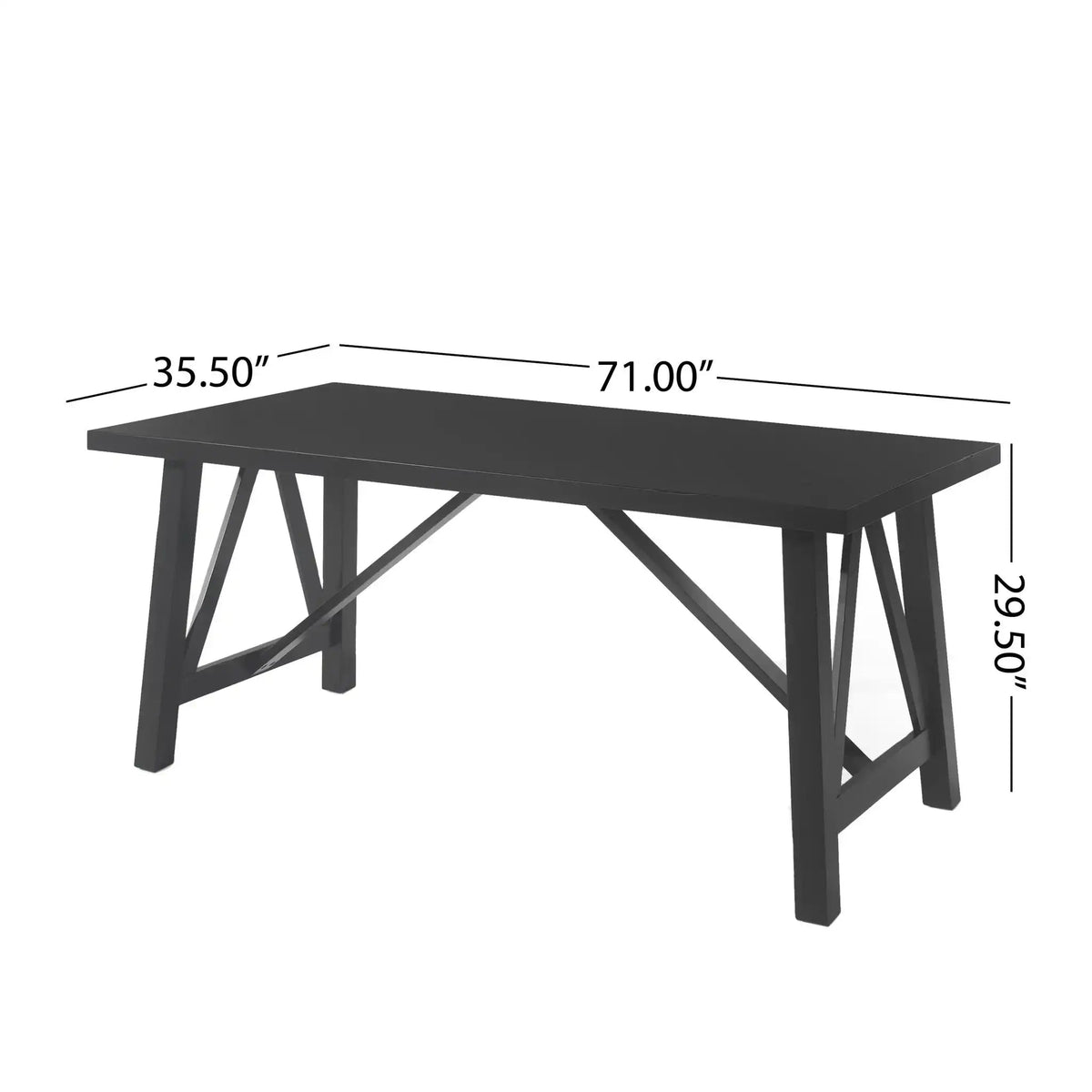 Farmhouse Style Dining Table With Wood-Like Top