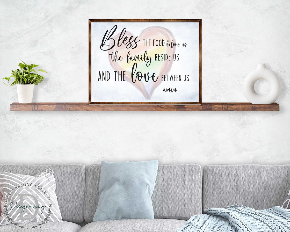 Bless the Food Before Us - Wooden Kitchen Blessing - Verse Wall Decor - Contemporary Decor - Script Wall Art - Meal Prayer Sign - 310333