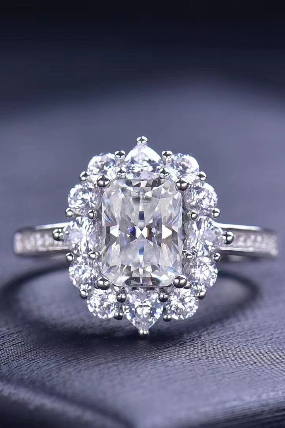 Need You Now 2 Carat Radiant-Cut Sparkala™ Ring (Platinum Over Pure Sterling Silver)