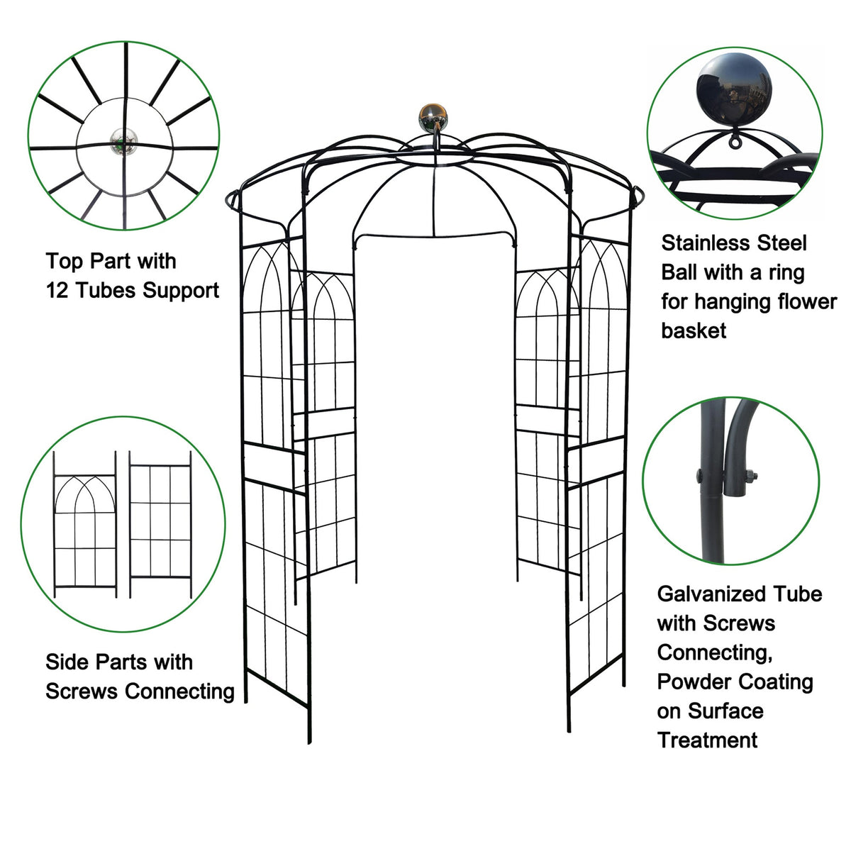 Metal Garden Arch Iron Pergola