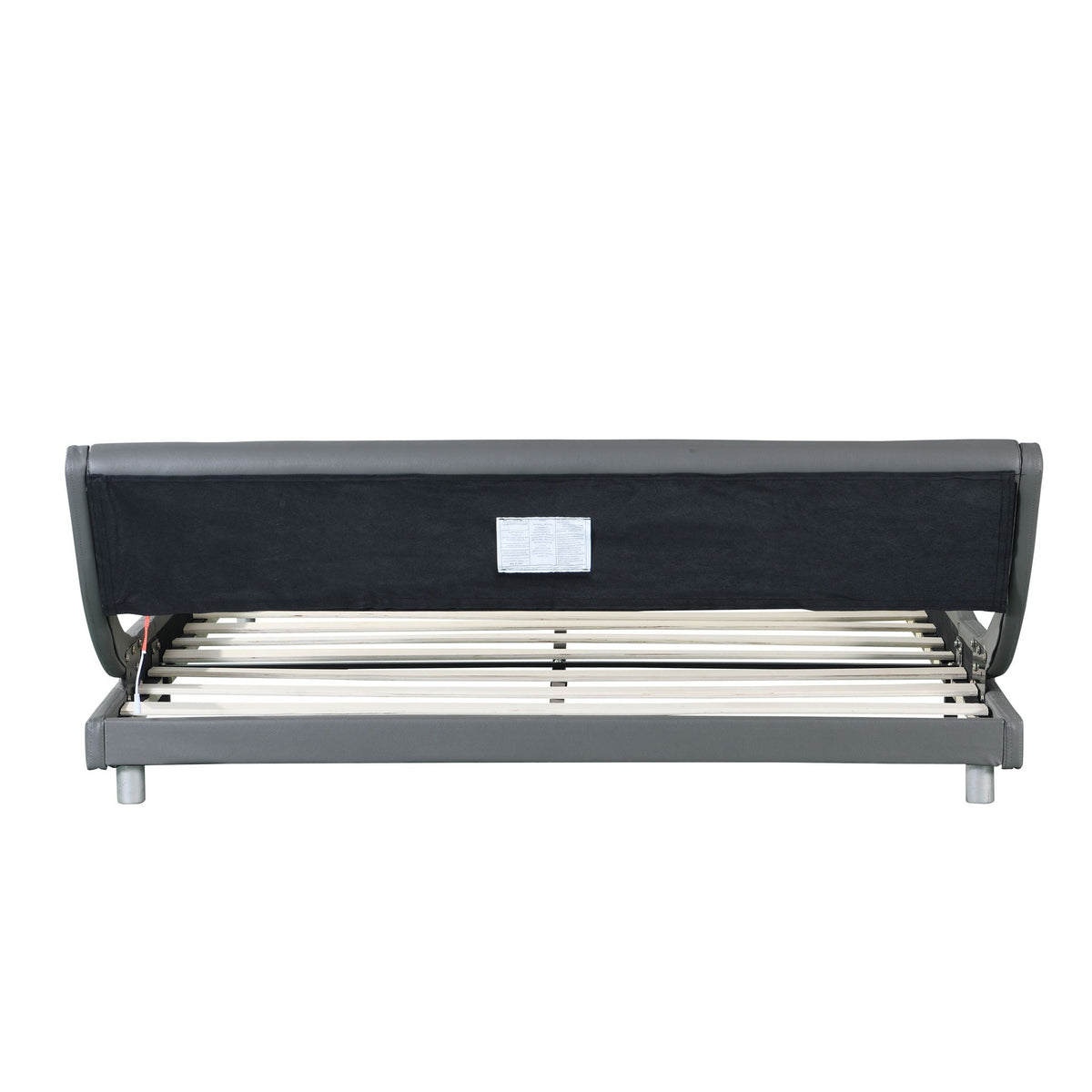 Queen Size Upholstered Platform Bed Frame with LED Lighting