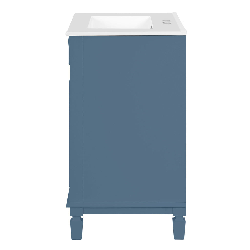 Bathroom Vanity With Sink, Compact Cabinet & 2 Drawers And Adjustable Shelf