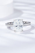 3 Carat Radiant-Cut Sparkala™ Side Stone Ring (Platinum Over Pure Sterling Silver)